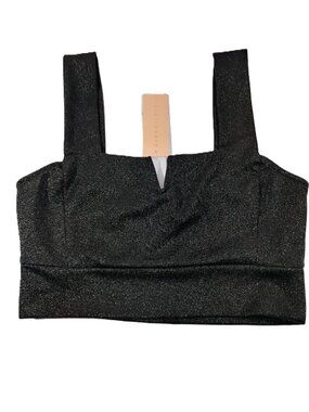 Evolutionary Shimmery Black Crop Top – Medium | NWT